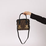 Fendi Zucca Canvas Top Handle Vanity with Strap - FashioNica