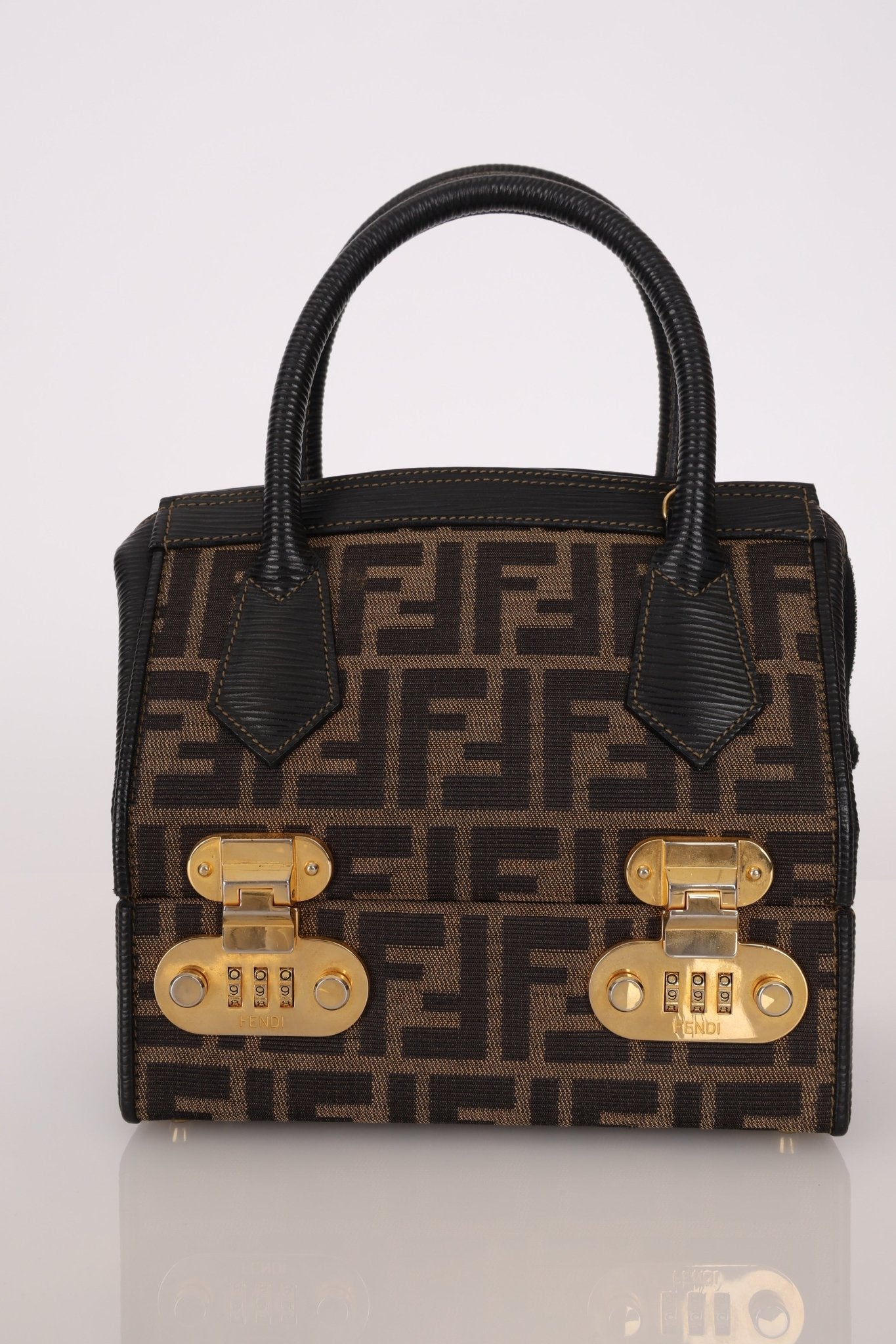 Fendi Zucca Canvas Top Handle Vanity with Strap - FashioNica