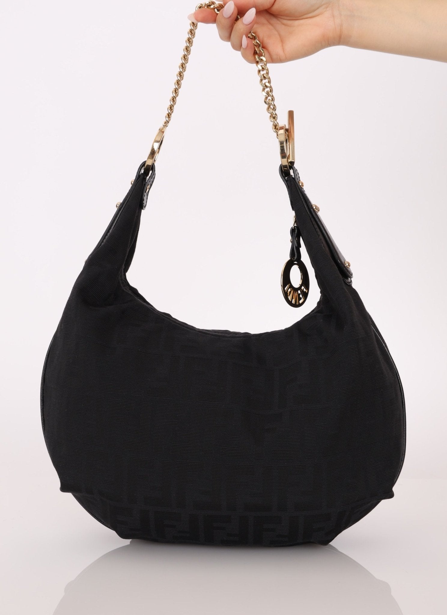 Fendi Zucca Chef Chain Link Hobo - FashioNica