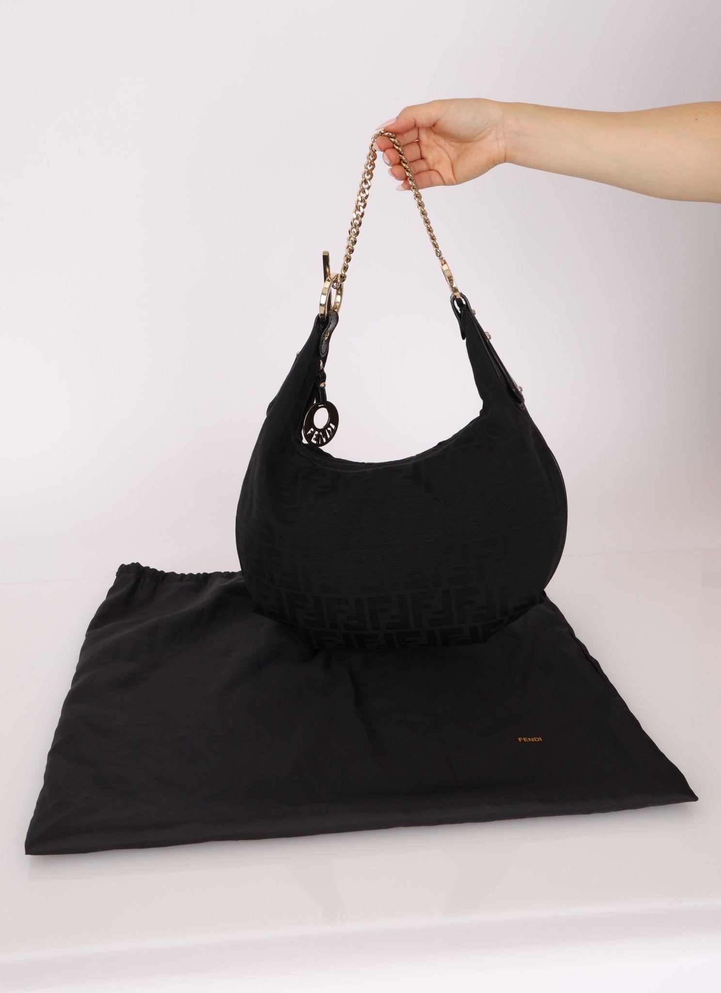 Fendi Zucca Chef Chain Link Hobo - FashioNica