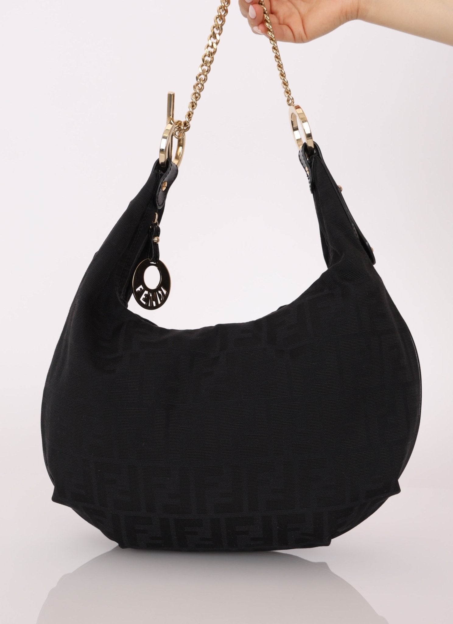 Fendi Zucca Chef Chain Link Hobo - FashioNica