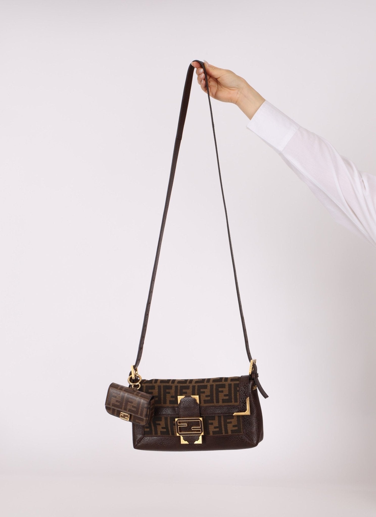 Fendi Zucca Coated Canvas Nano Baguette - FashioNica