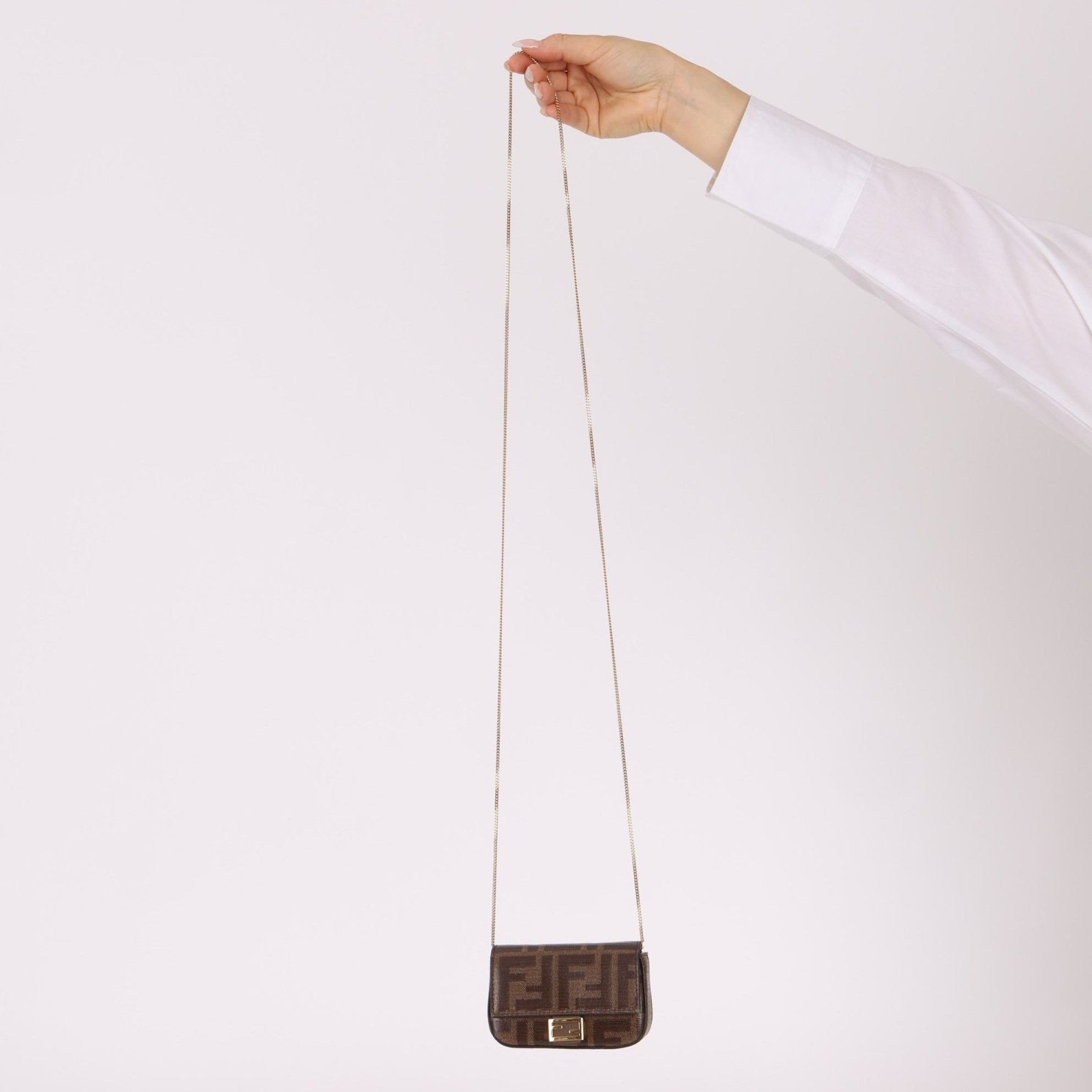 Fendi Zucca Coated Canvas Nano Baguette - FashioNica