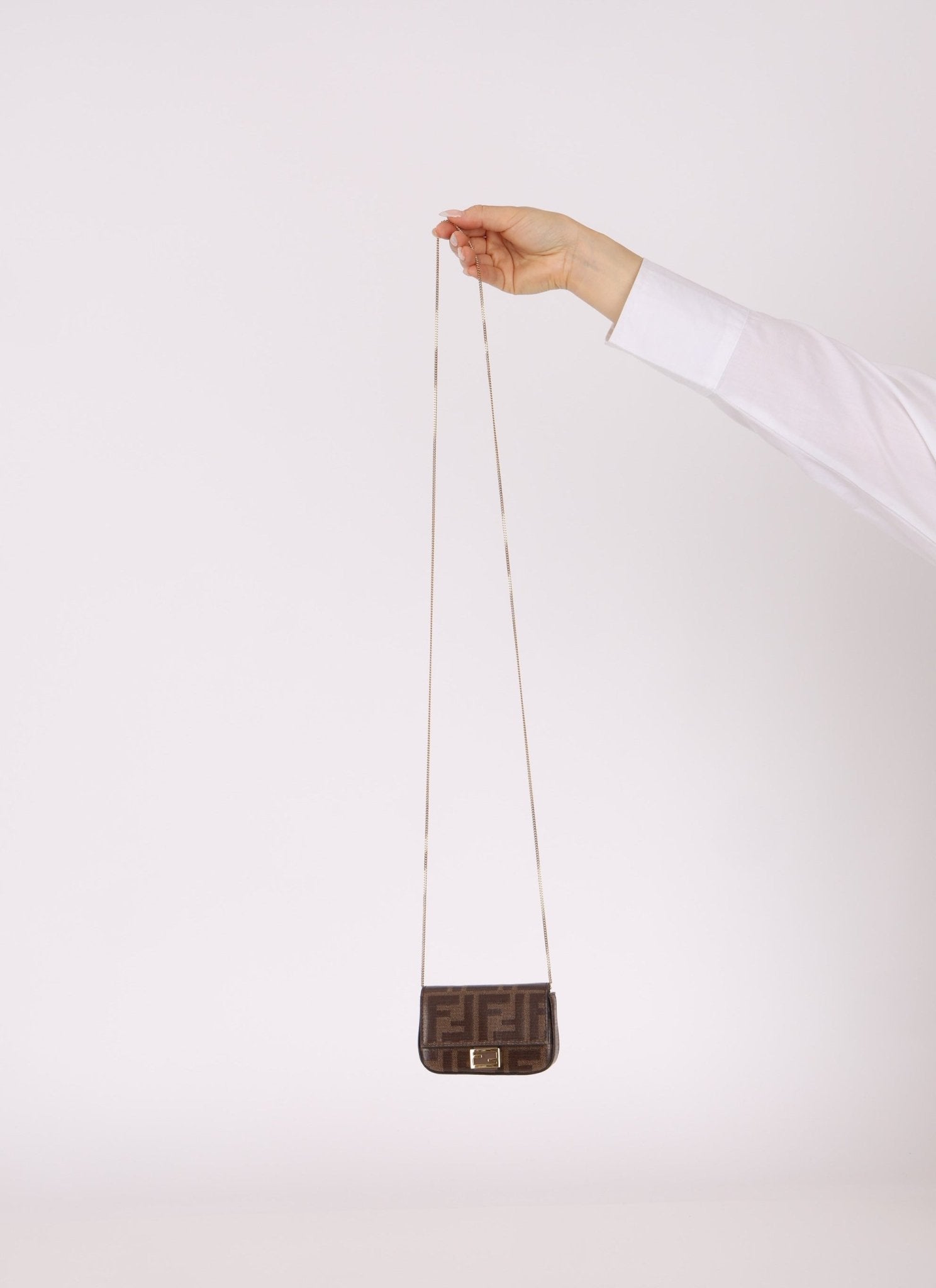 Fendi Zucca Coated Canvas Nano Baguette - FashioNica