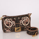 Fendi Zucca Embroidered Paisley Beaded Baguette - FashioNica