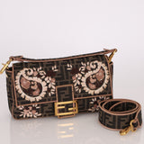 Fendi Zucca Embroidered Paisley Beaded Baguette - FashioNica