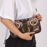 Fendi Zucca Embroidered Paisley Beaded Baguette - FashioNica