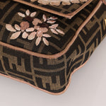 Fendi Zucca Embroidered Paisley Beaded Baguette - FashioNica
