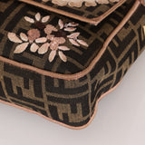 Fendi Zucca Embroidered Paisley Beaded Baguette - FashioNica