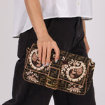 Fendi Zucca Embroidered Paisley Beaded Baguette - FashioNica