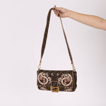 Fendi Zucca Embroidered Paisley Beaded Baguette - FashioNica