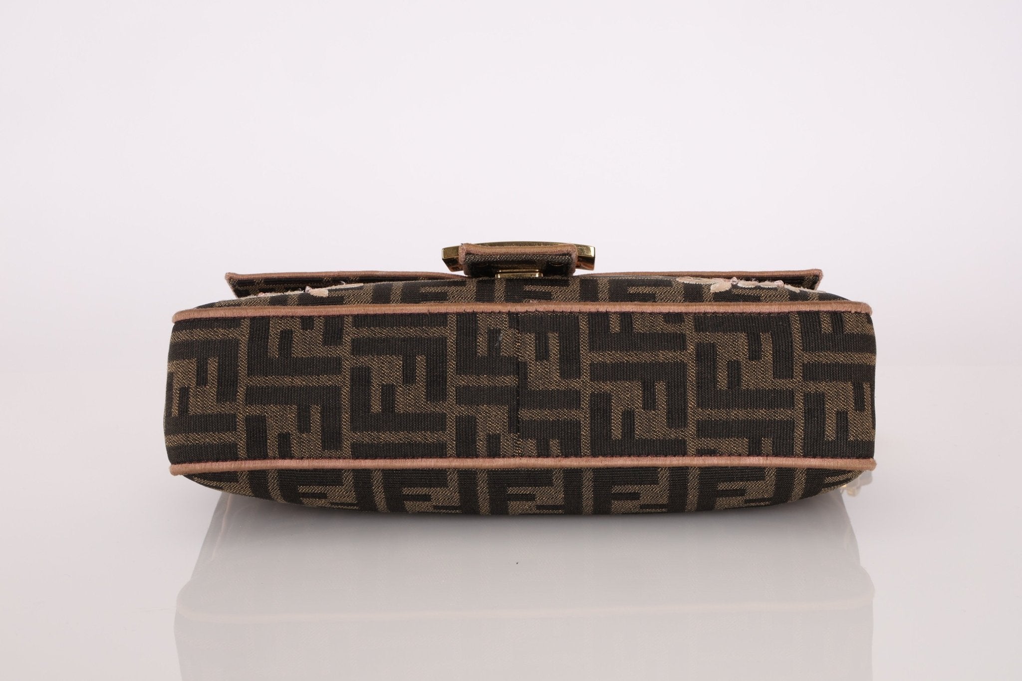 Fendi Zucca Embroidered Paisley Beaded Baguette - FashioNica