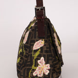 Fendi Zucca Floral Embroidered Mamma Baguette - FashioNica