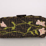 Fendi Zucca Floral Embroidered Mamma Baguette - FashioNica