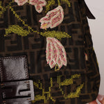 Fendi Zucca Floral Embroidered Mamma Baguette - FashioNica