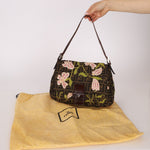 Fendi Zucca Floral Embroidered Mamma Baguette - FashioNica