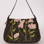 Fendi Zucca Floral Embroidered Mamma Baguette - FashioNica