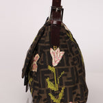 Fendi Zucca Floral Embroidered Mamma Baguette - FashioNica