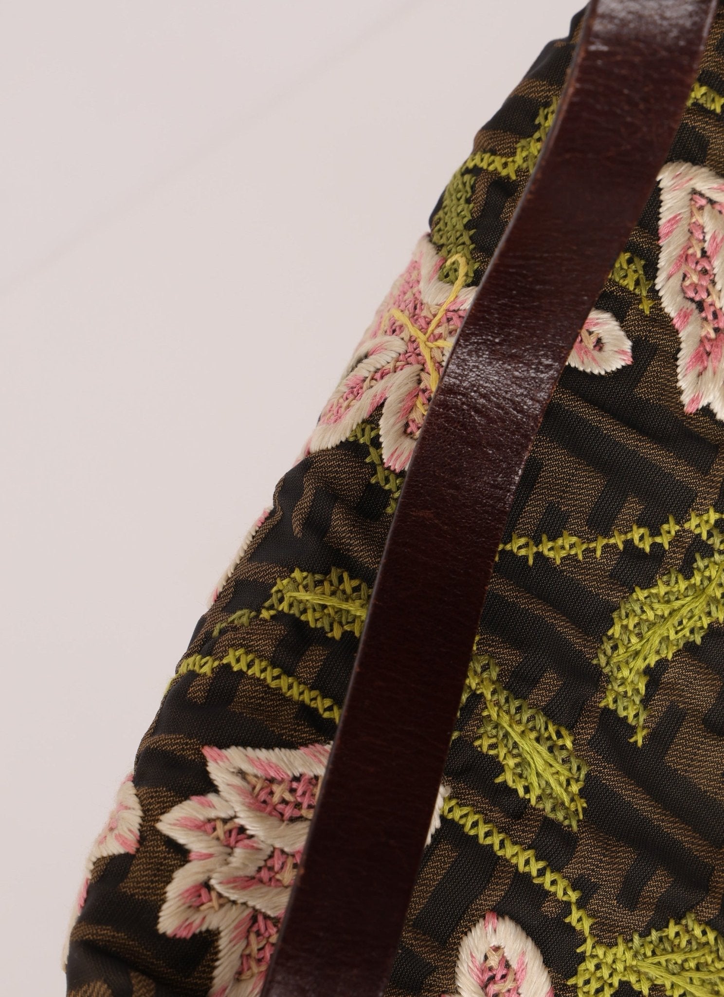 Fendi Zucca Floral Embroidered Mamma Baguette - FashioNica