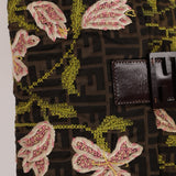 Fendi Zucca Floral Embroidered Mamma Baguette - FashioNica