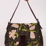 Fendi Zucca Floral Embroidered Mamma Baguette - FashioNica