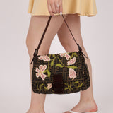 Fendi Zucca Floral Embroidered Mamma Baguette - FashioNica