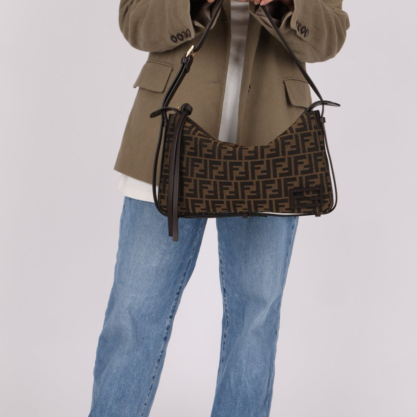 Fendi Zucca Medium Simply Shoulder Bag - FashioNica