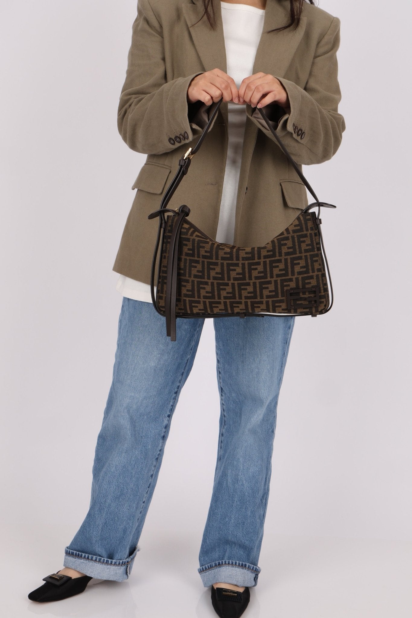 Fendi Zucca Medium Simply Shoulder Bag - FashioNica