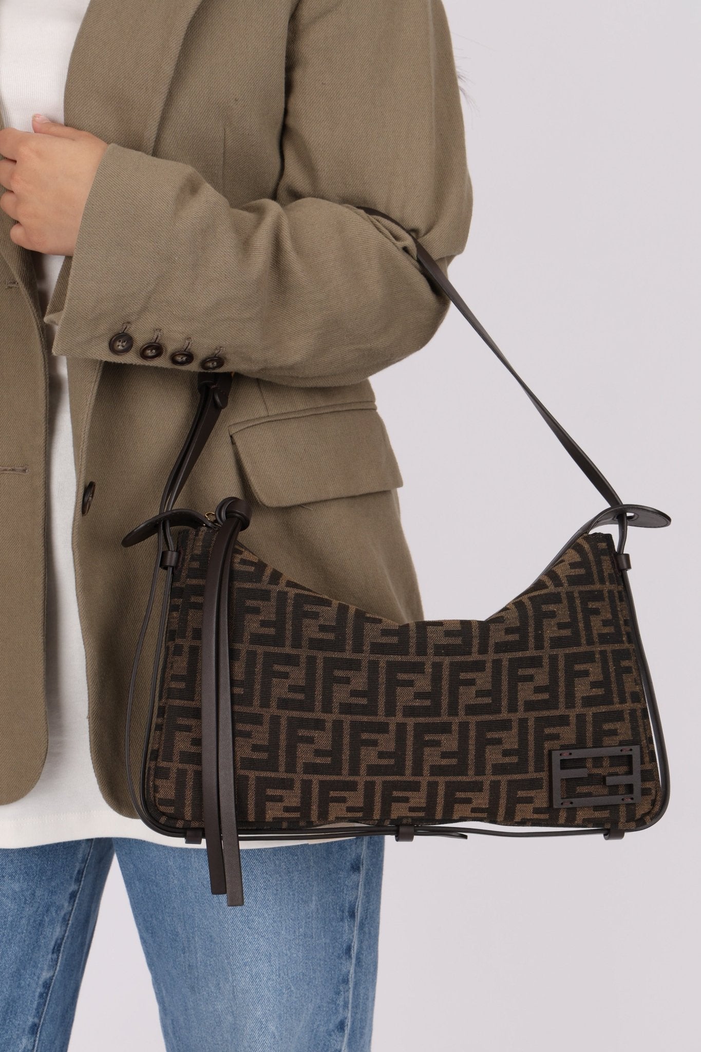 Fendi Zucca Medium Simply Shoulder Bag - FashioNica