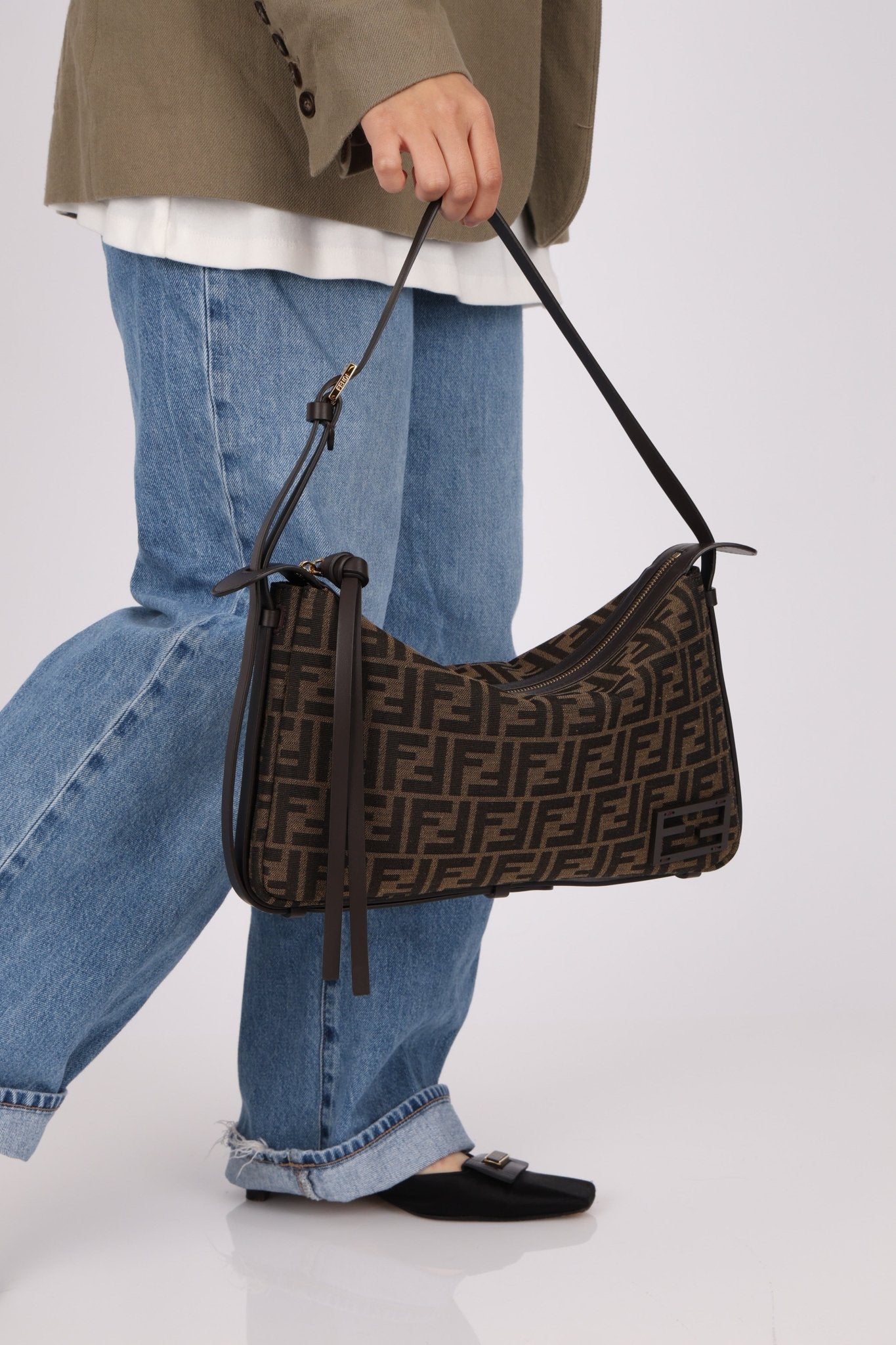 Fendi Zucca Medium Simply Shoulder Bag - FashioNica