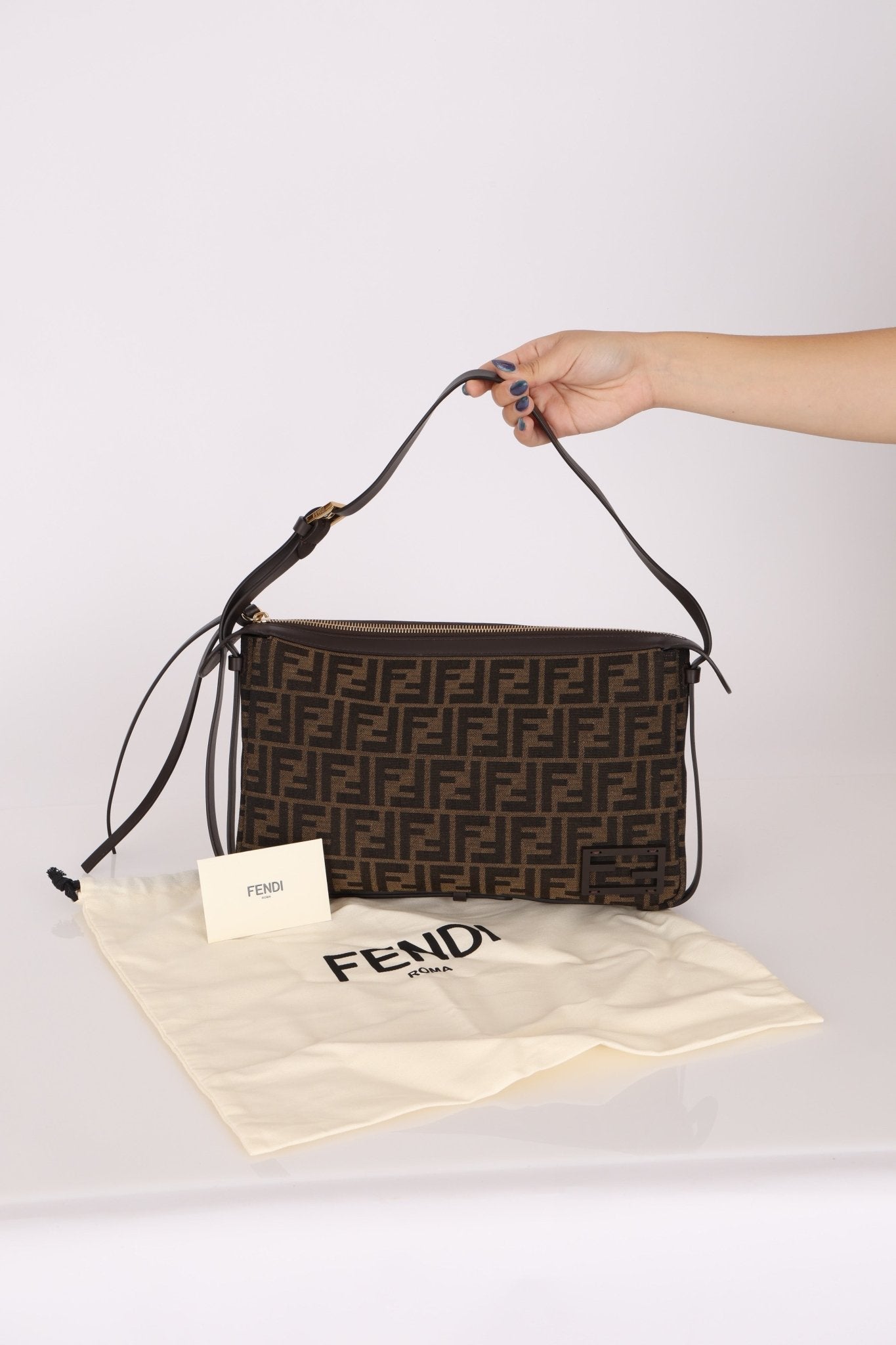 Fendi Zucca Medium Simply Shoulder Bag - FashioNica