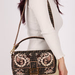 Fendi Zucca Paisley Embroidered Baguette - FashioNica