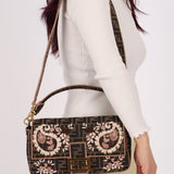 Fendi Zucca Paisley Embroidered Baguette - FashioNica