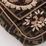 Fendi Zucca Paisley Embroidered Baguette - FashioNica