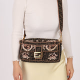Fendi Zucca Paisley Embroidered Baguette - FashioNica