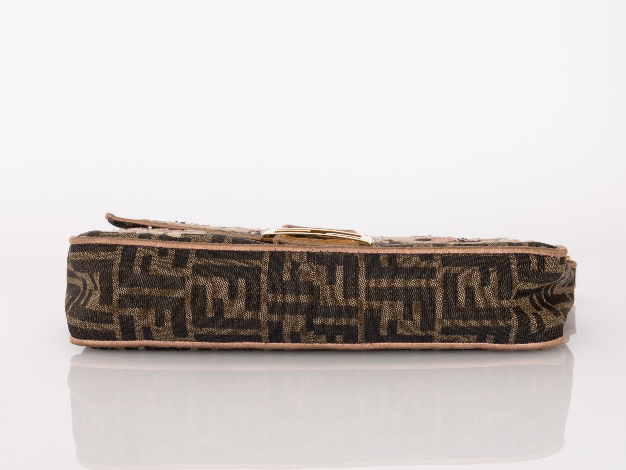 Fendi Zucca Paisley Embroidered Baguette - FashioNica