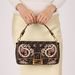 Fendi Zucca Paisley Embroidered Baguette - FashioNica