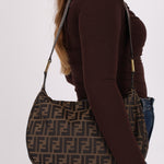 Fendi Zucca Rounded Crossbody - FashioNica