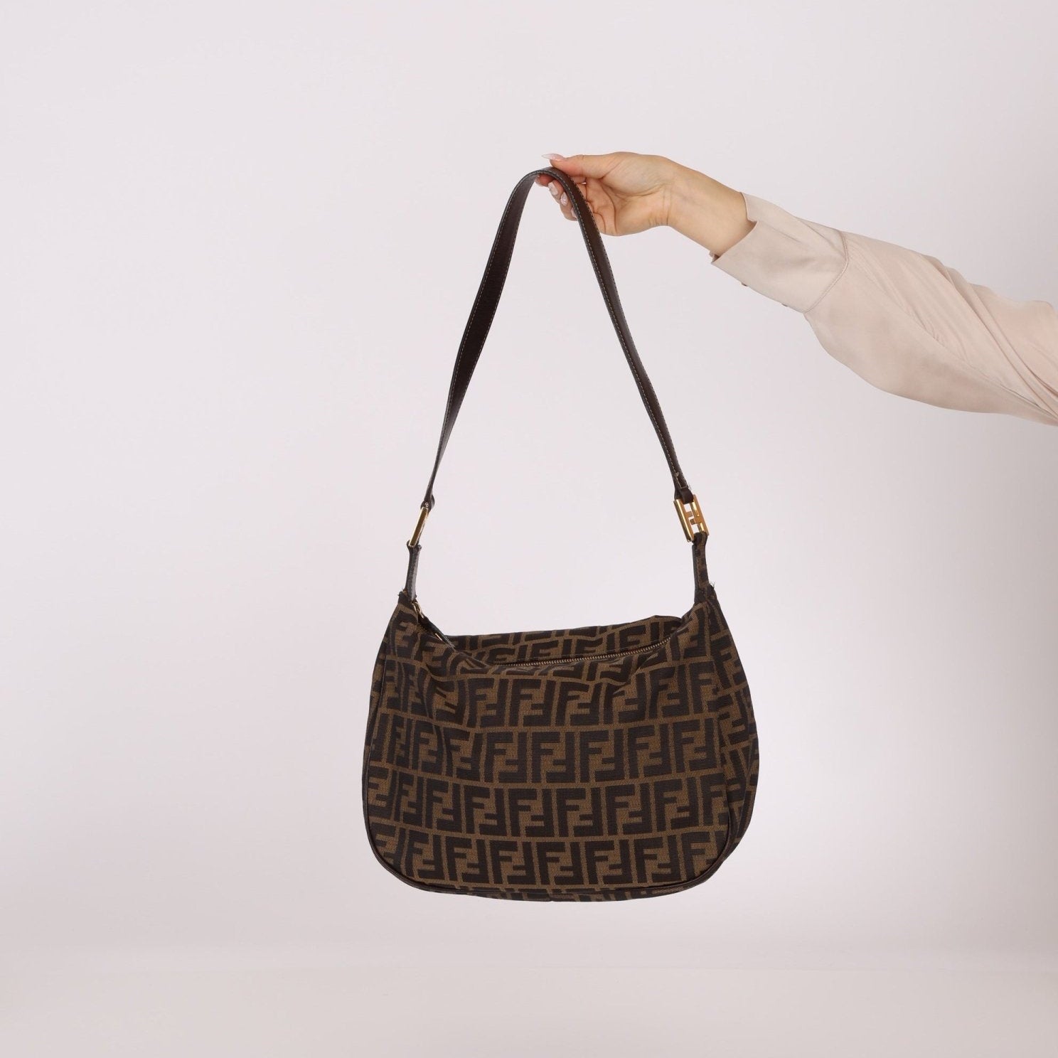 Fendi Zucca Rounded Crossbody - FashioNica