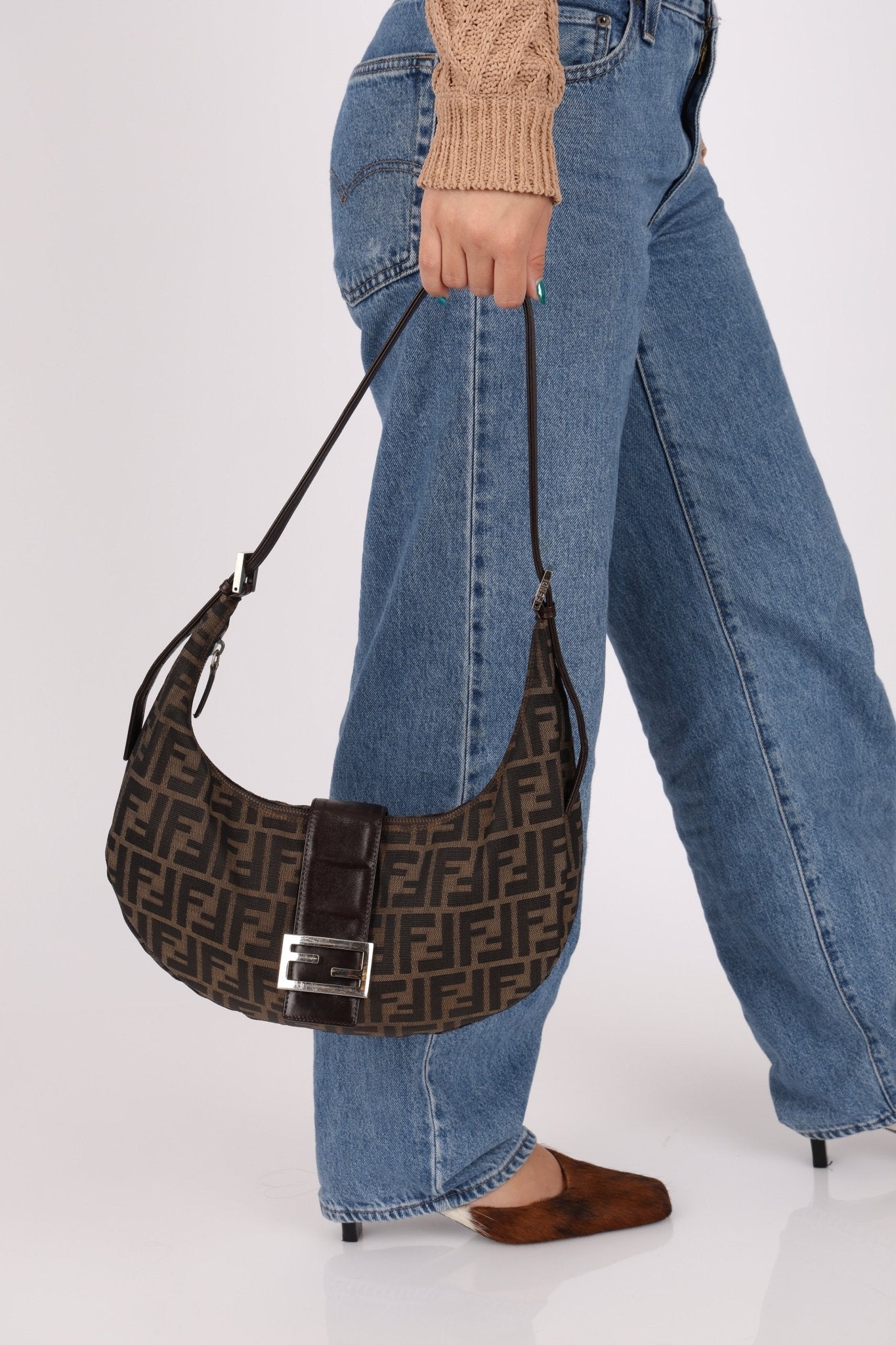 Fendi Zucca Small Croissant Bag - FashioNica