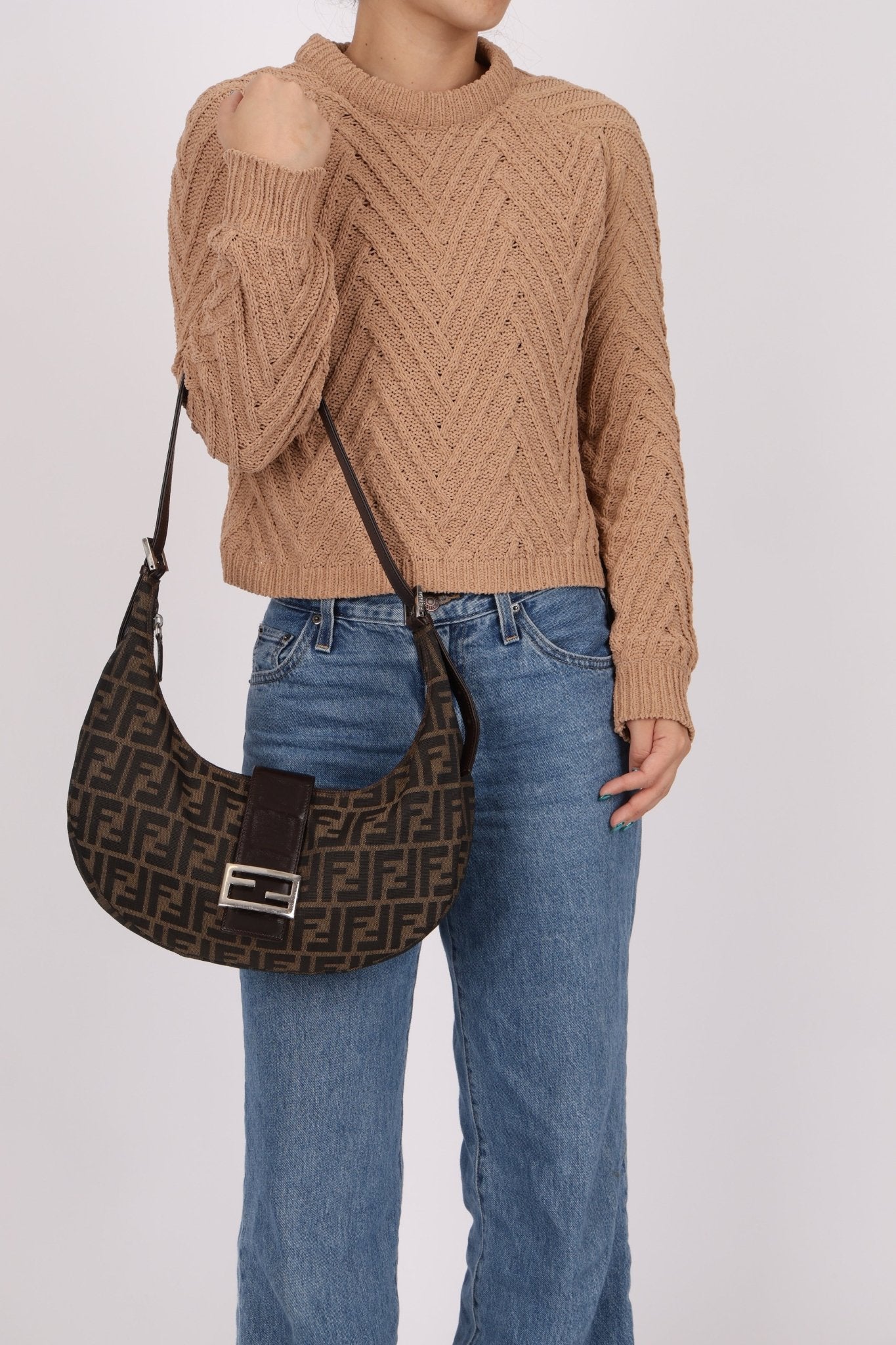 Fendi Zucca Small Croissant Bag - FashioNica