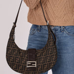 Fendi Zucca Small Croissant Bag - FashioNica