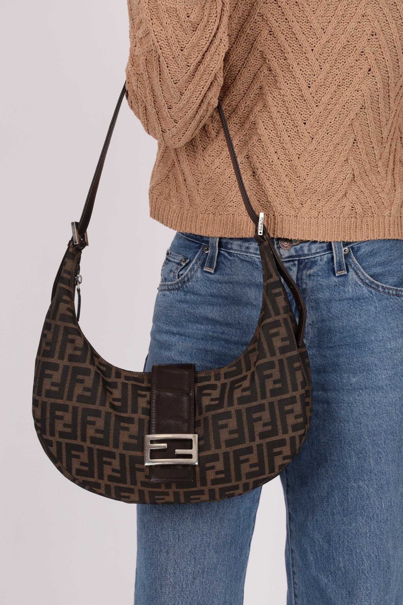 Fendi Zucca Small Croissant Bag - FashioNica