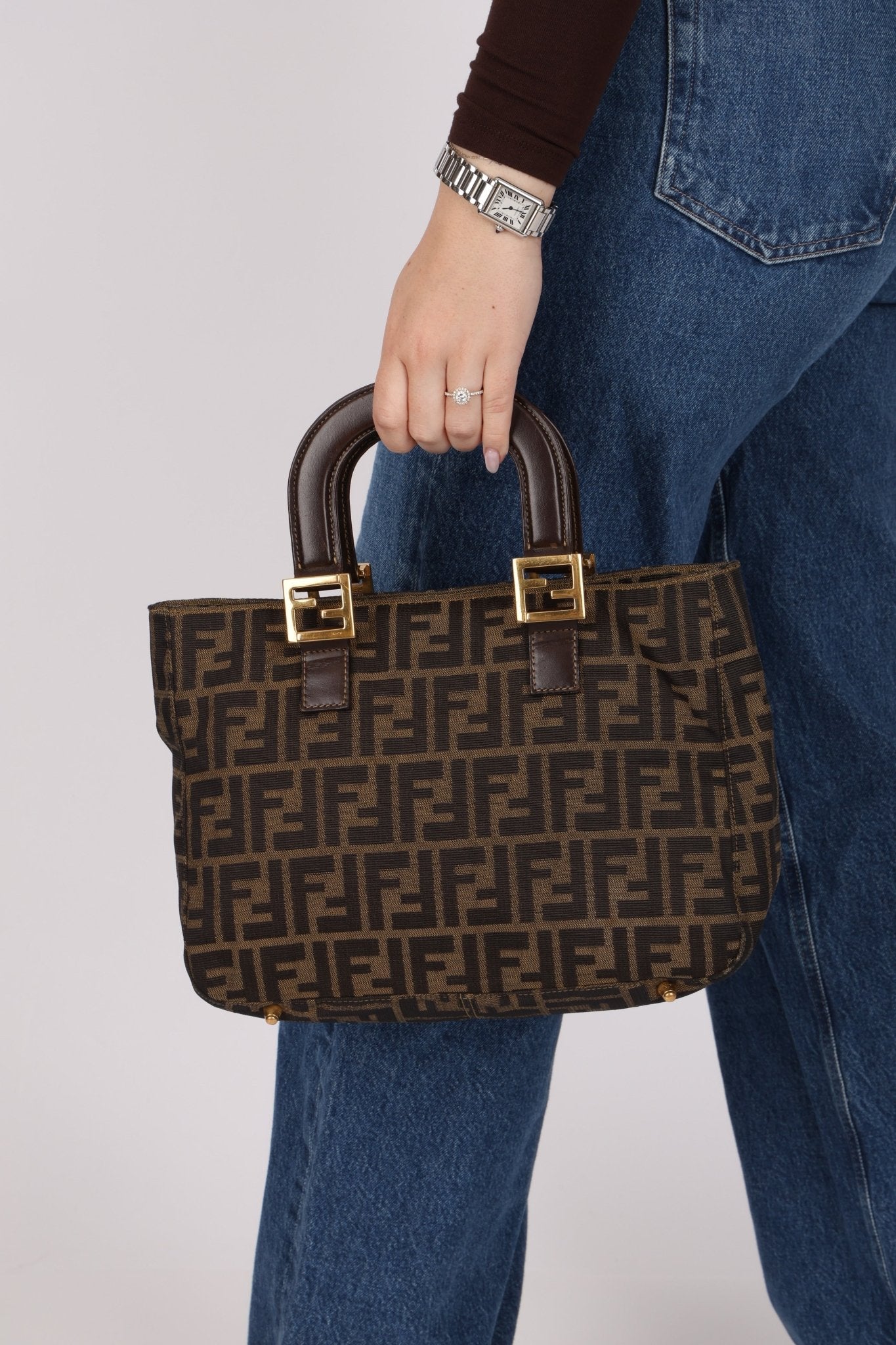 Fendi Zucca Small Handle Tote - FashioNica