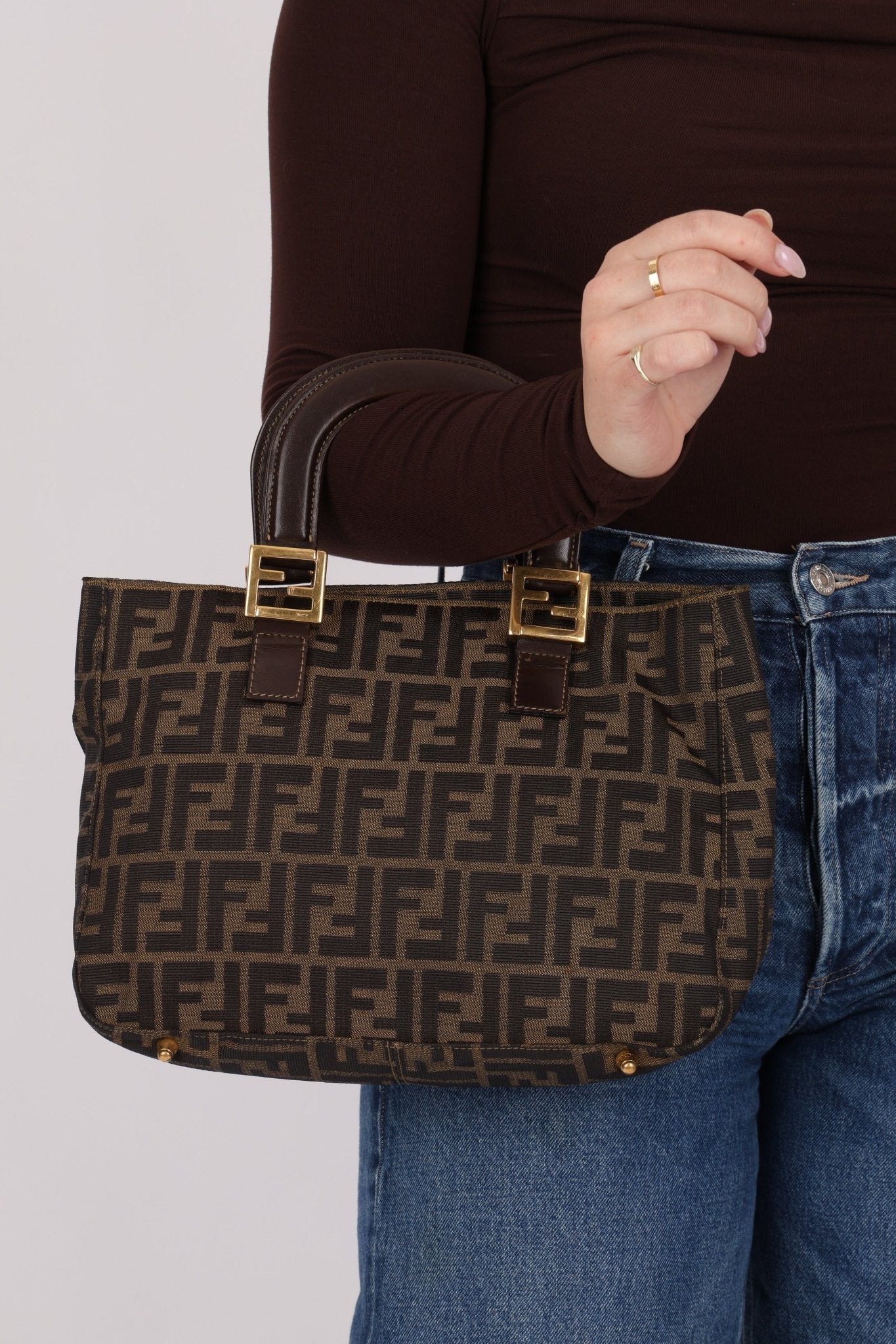 Fendi Zucca Small Handle Tote - FashioNica