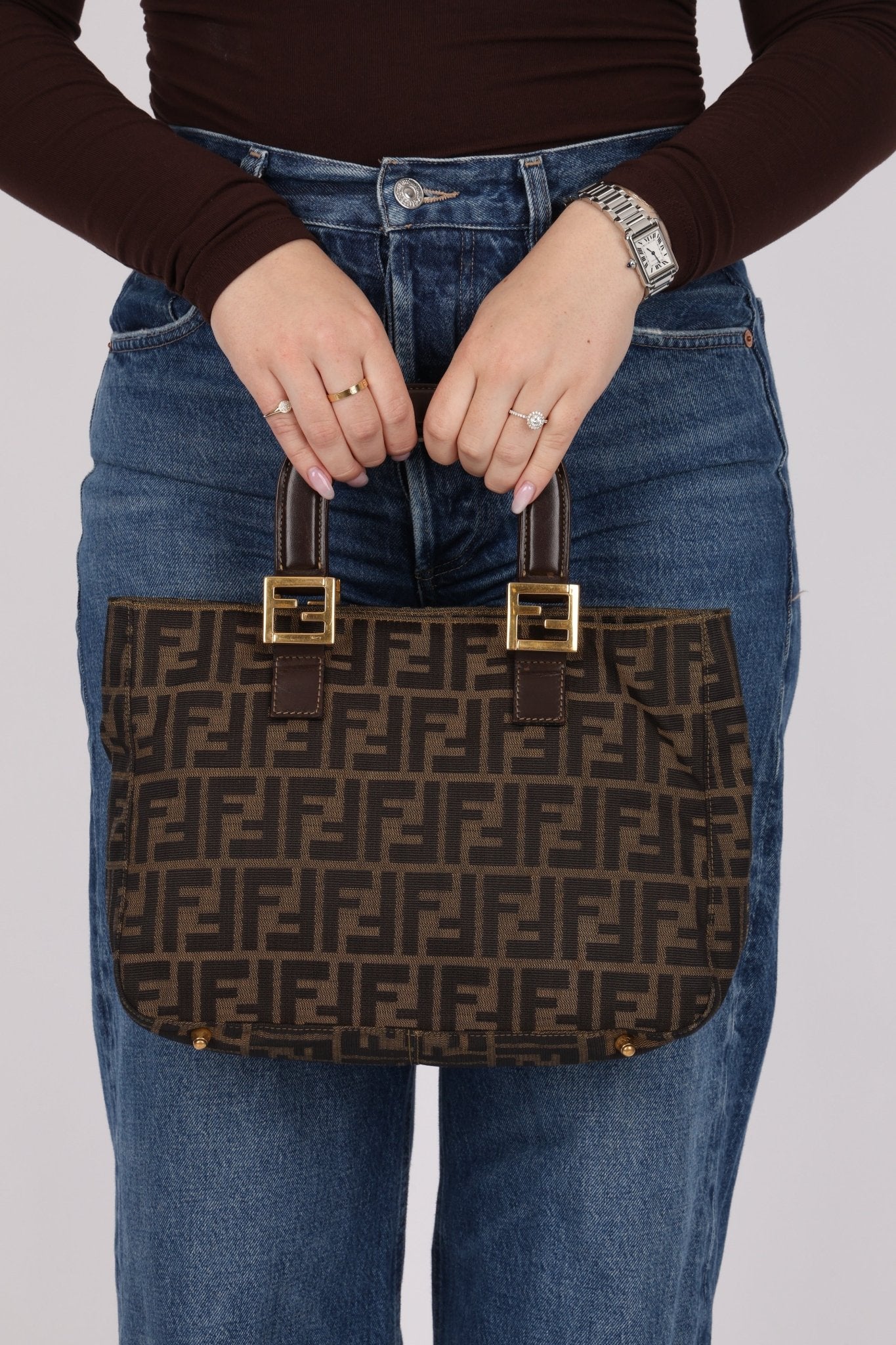 Fendi Zucca Small Handle Tote - FashioNica