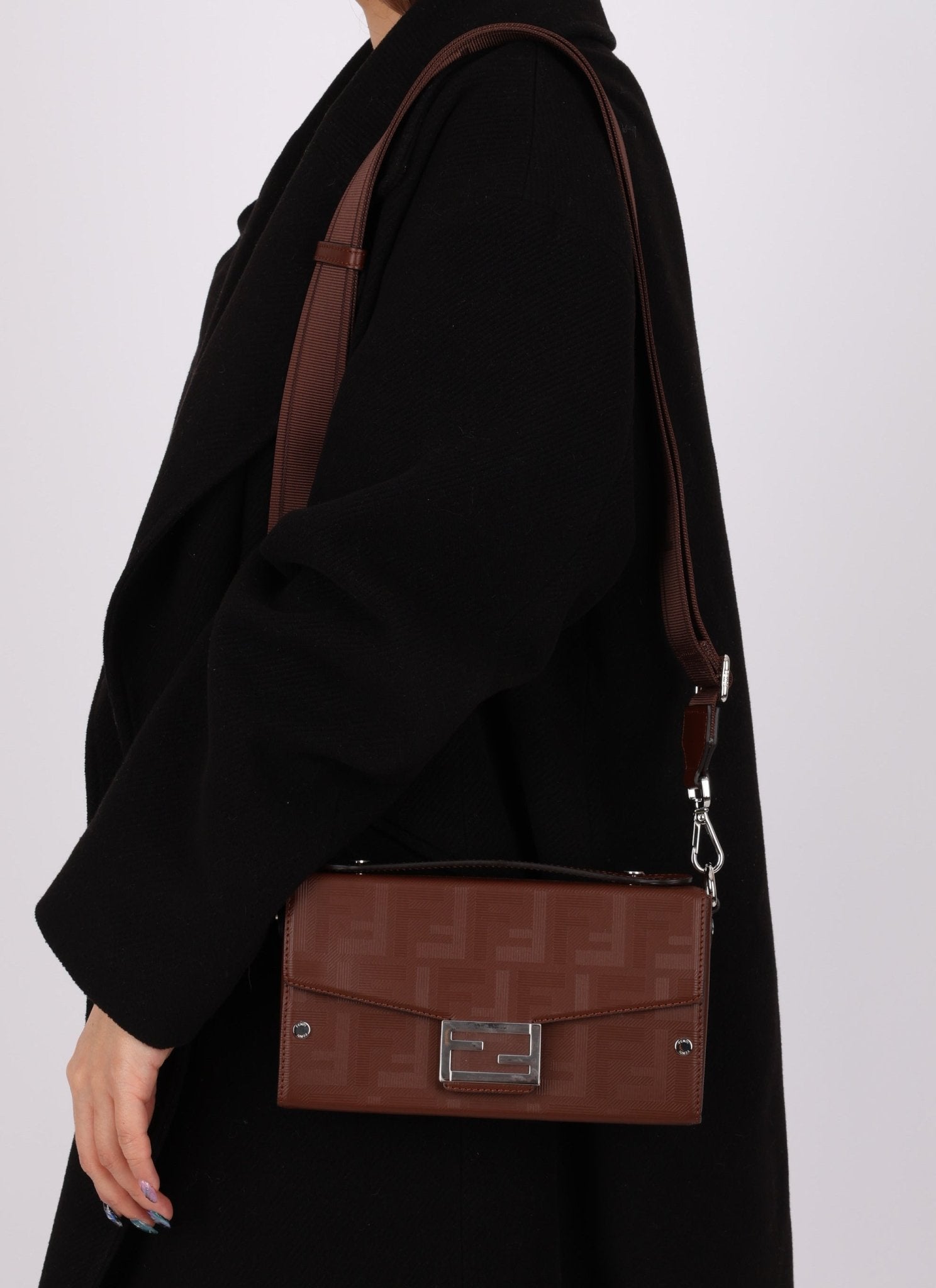 Fendi Zucca Soft Trunk Chocolate Baguette - FashioNica