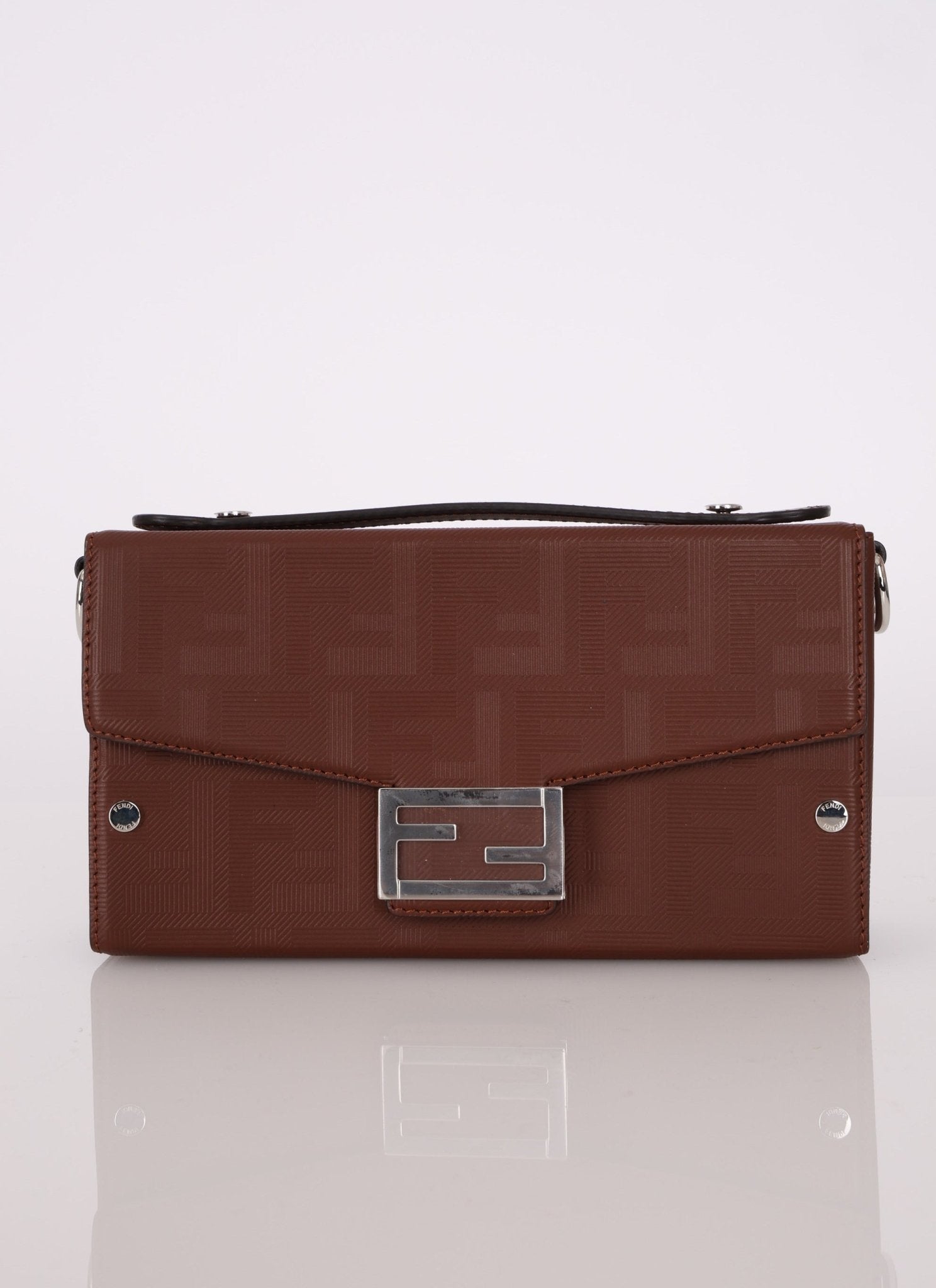 Fendi Zucca Soft Trunk Chocolate Baguette - FashioNica