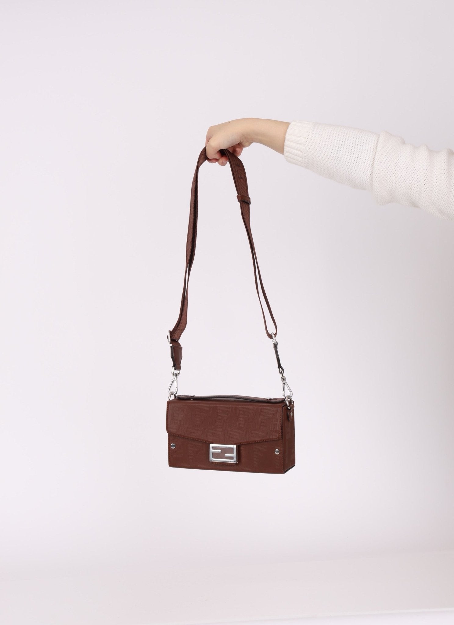 Fendi Zucca Soft Trunk Chocolate Baguette - FashioNica