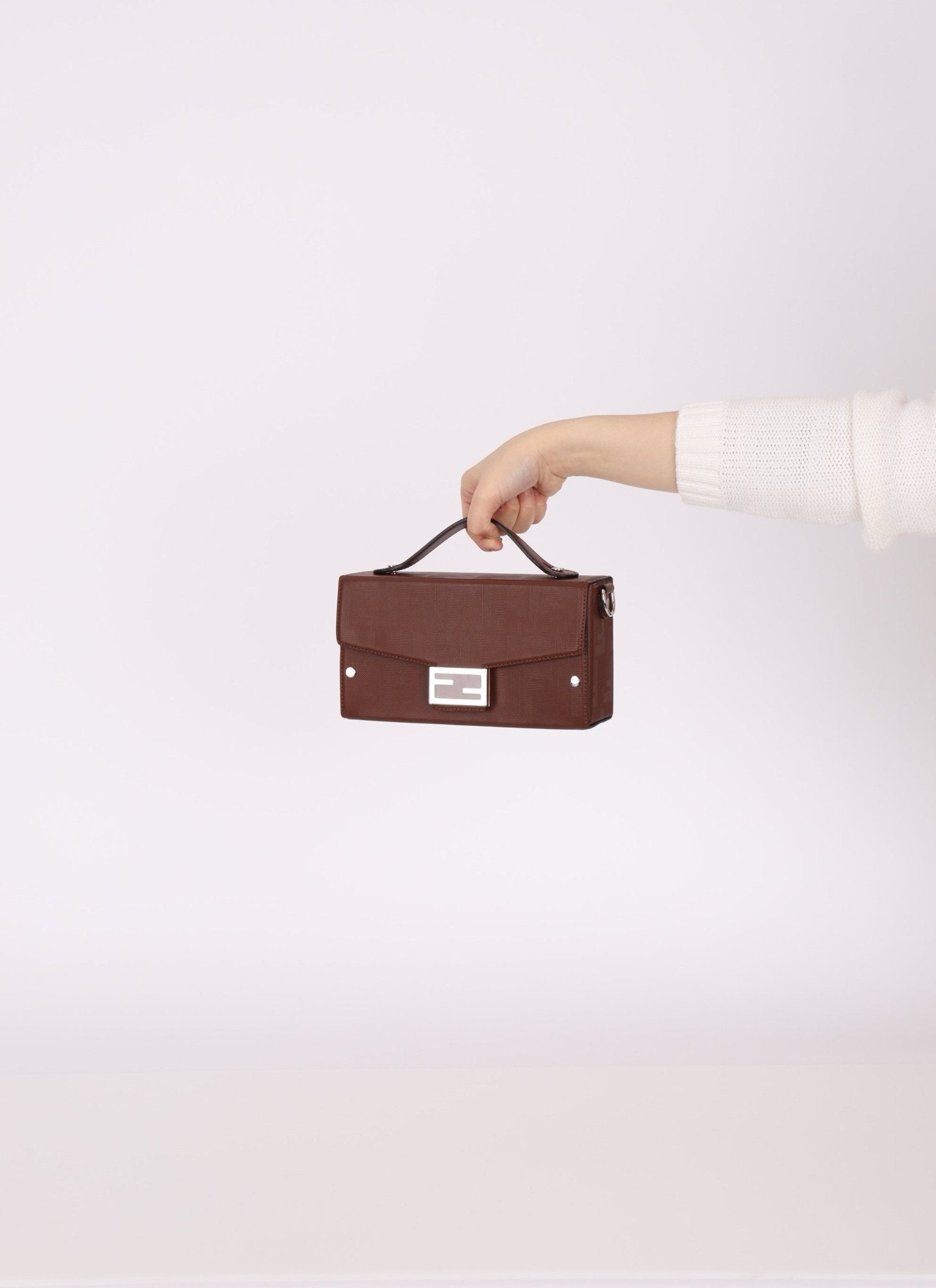 Fendi Zucca Soft Trunk Chocolate Baguette - FashioNica